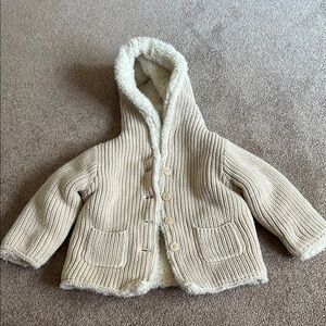 Cozy Cream Hooded Knit GAP Jacket